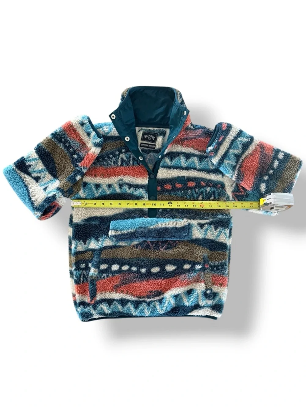 Billabong A/Div Switchback Sherpa Fleece Pullover Small Aztec Snap Mock Neck - Picture 4 of 9